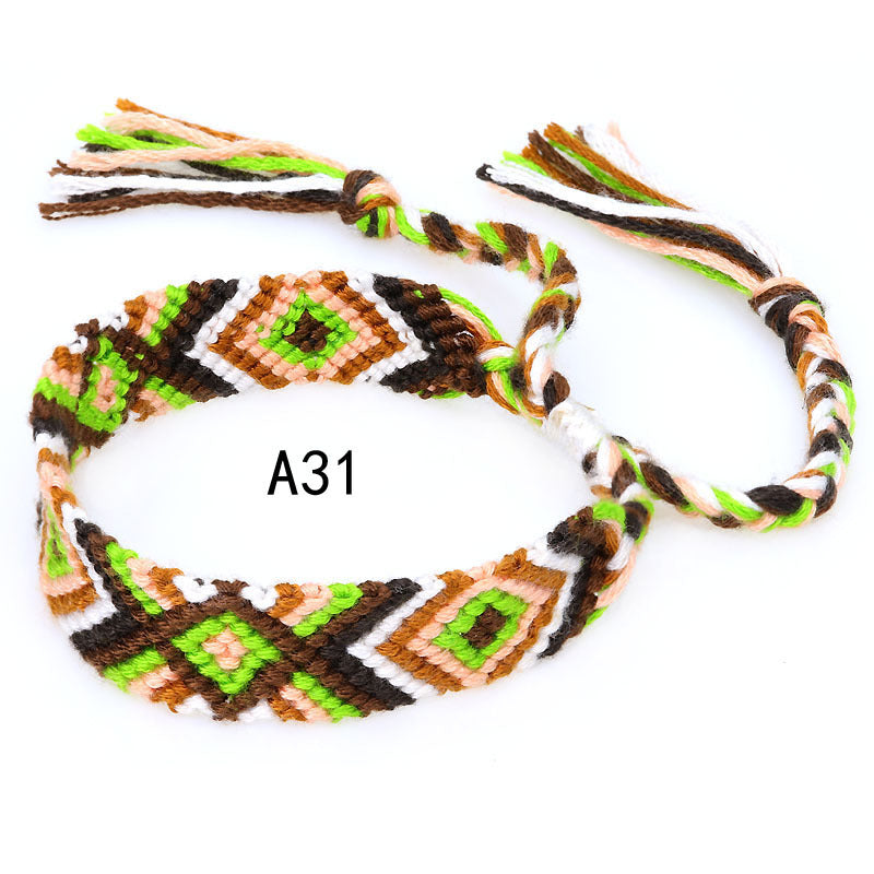 Nepal Ethnic Style Woven Rainbow Bracelet A31