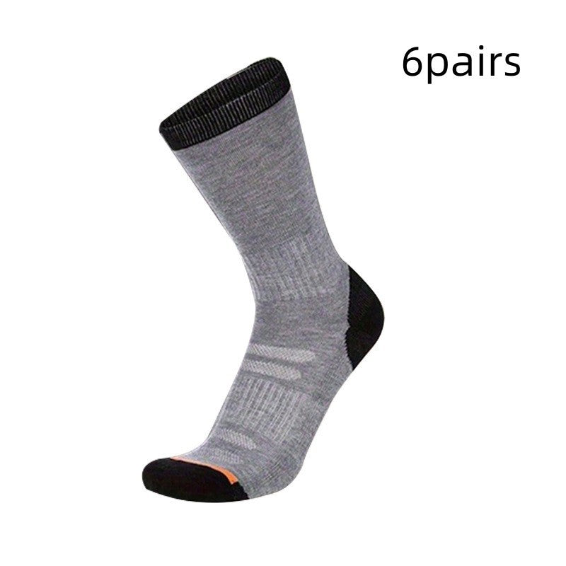 Socks Men's Mid-calf Autumn And Winter Gray 6pairs
