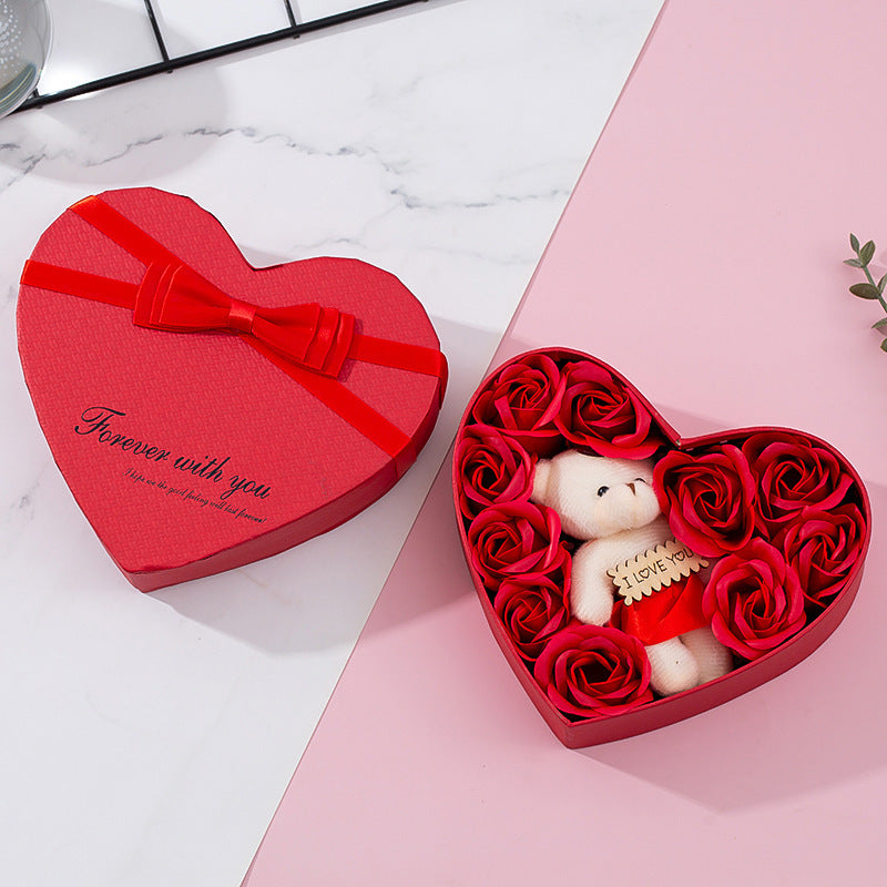 Heart-shaped Rose Red Gift Box New Year Christmas Gift Box Valentine's Day Christmas Gift Mother's Day Birthday Gift Red