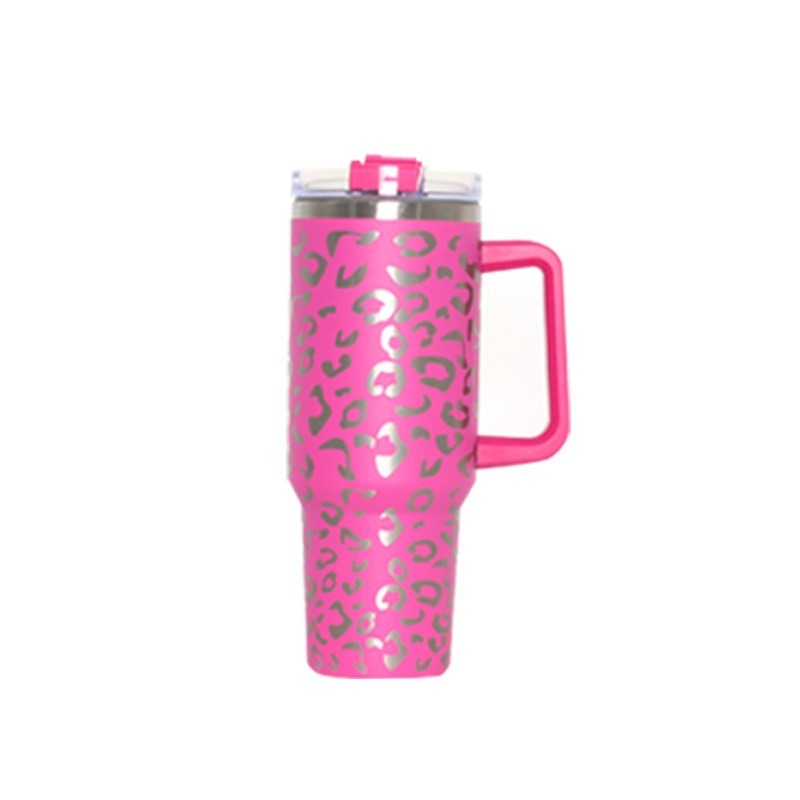 304 Stainless Steel Vacuum Cup Second Generation 40oz Cup Laser Leopard Print Powder 40oz