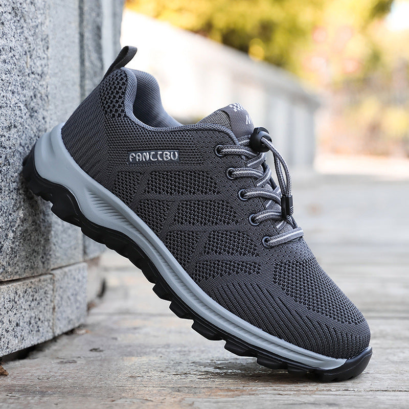Men's And Women's Wear-resistant Widened Walking Soft Sole Shoes Dark Gray
