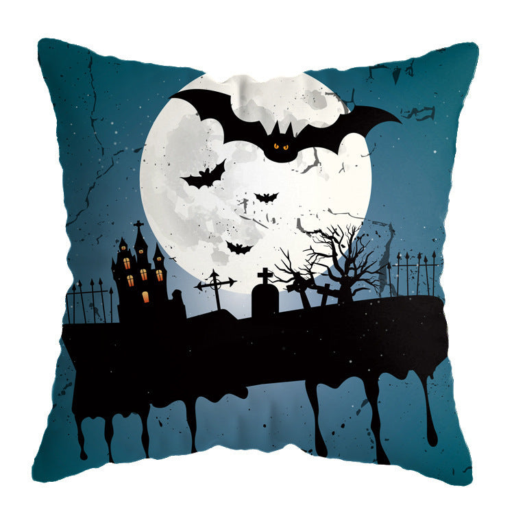 Linen Skull Halloween Pillow Cover 45x45cm A28