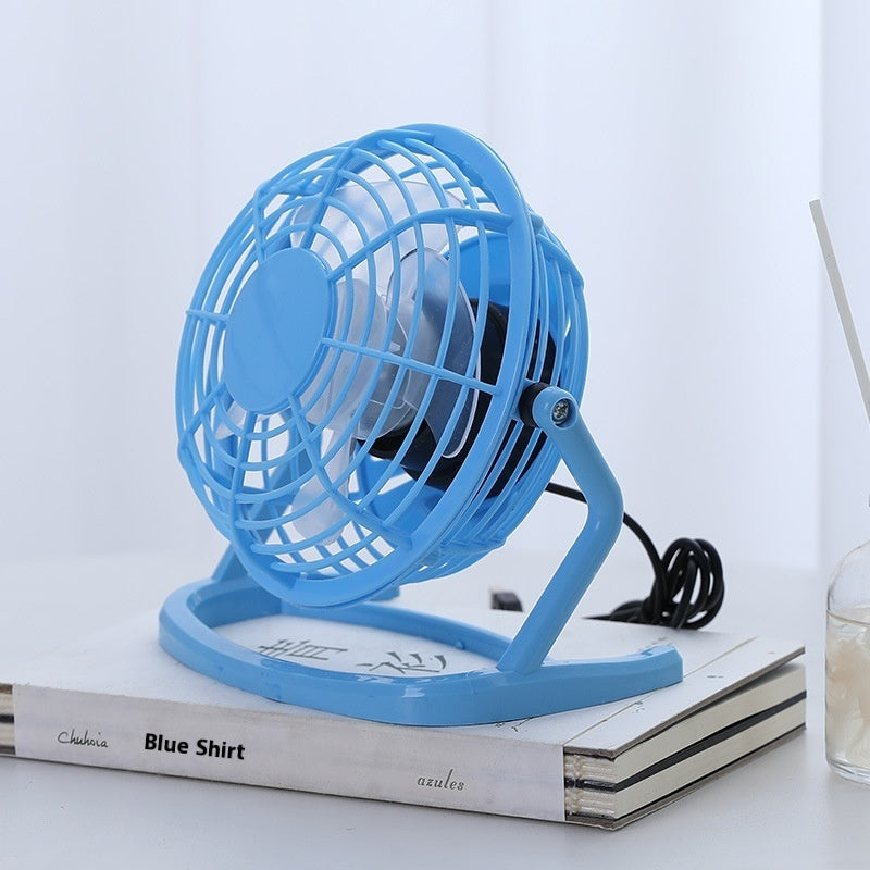 Convenient Mute Mini 4-inch USB Plastic Electric Fan Blue USB Fan 4inches