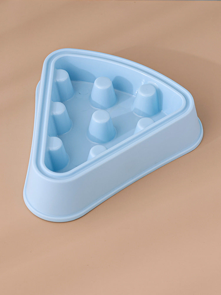 Pet Cat Dog Bowl Cartoon Pizza Single Bowl Slow Food Blue