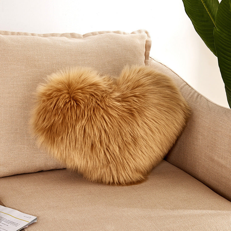 Heart Trendy Home Cushion Pillow Cover Khaki 40X50cm