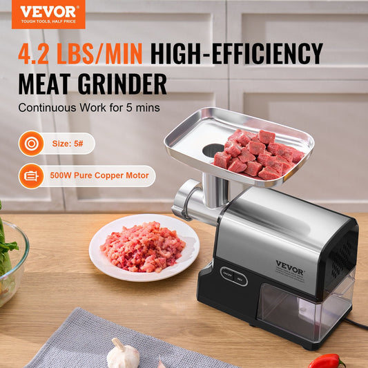 Electric Meat Grinder 4.2 Lbs Min Sausage Stuffer Maker For Home Kitchen