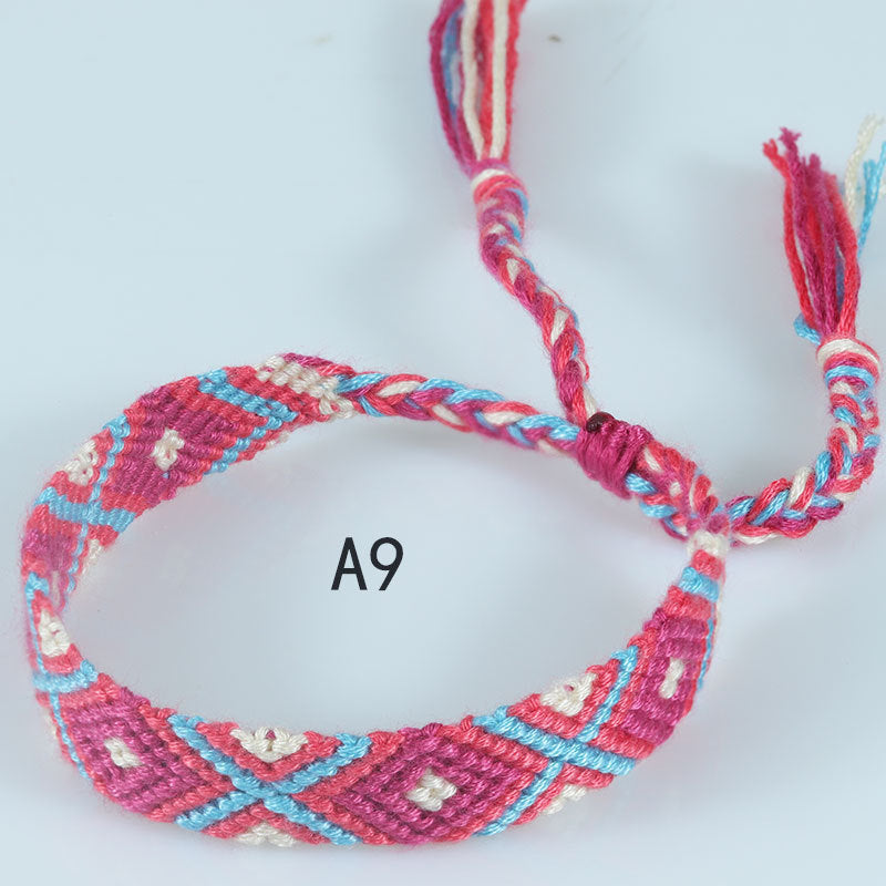 Nepal Ethnic Style Woven Rainbow Bracelet A9
