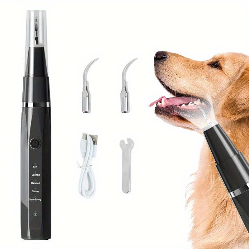 Ultrasonic Pet Teeth Cleaning And Cleaning Device Black