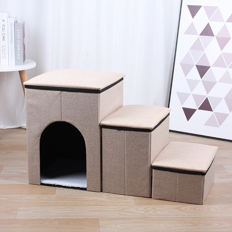 Pet Ladder Dogs And Cats Step Foldable Khaki