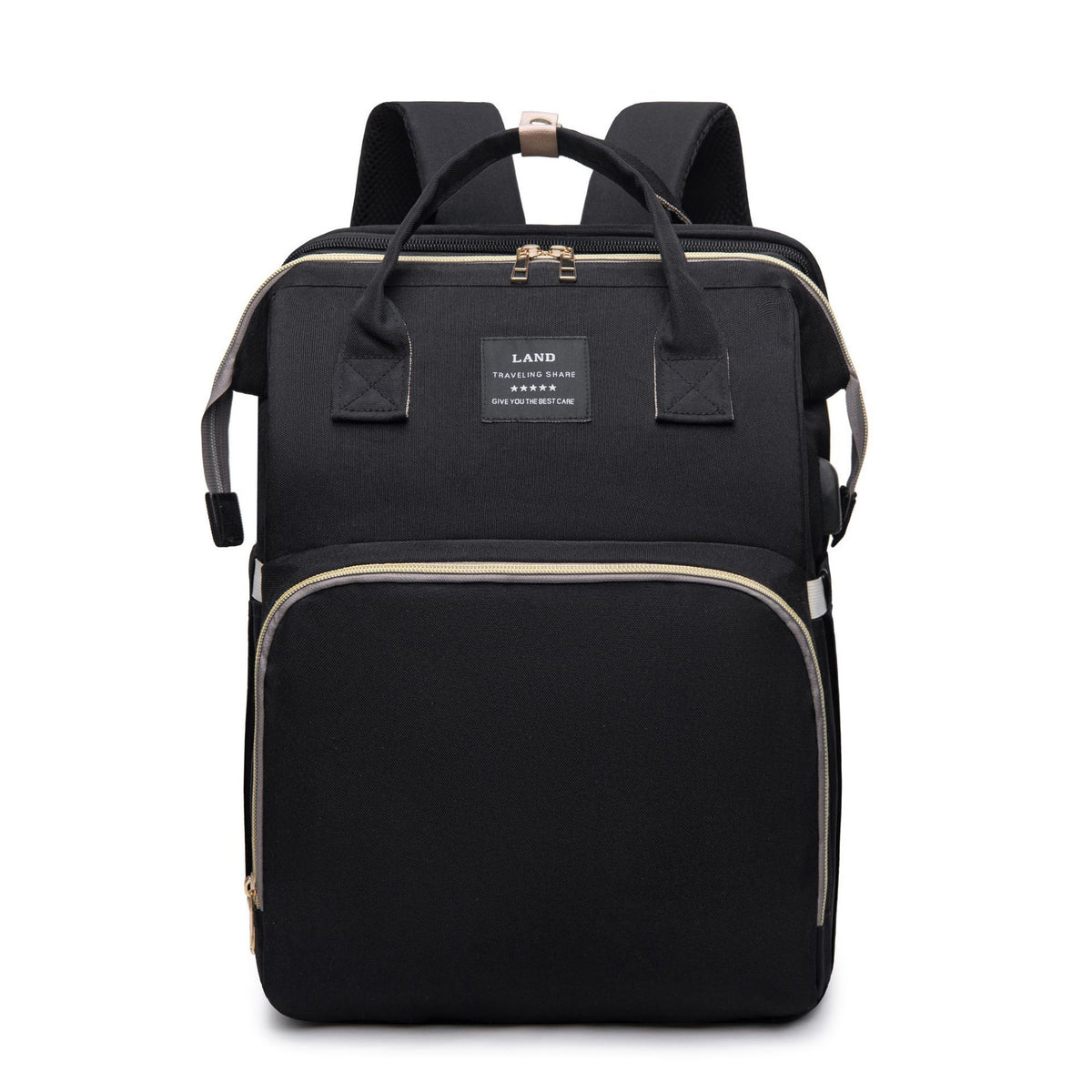 New Mummy Baby Crib Backpack Large Capacity Out Milk Insulated Bag Women Black Send Toys