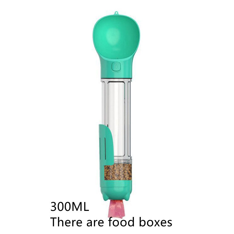 Pet Multi-functional Water Bottle 300ML with food box Blue