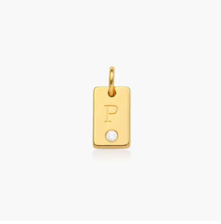 WILLOW TAG INITIAL NECKLACE WITH DIAMOND Personalized Letter Pendant Gold StainlessSteel Jewelry Christmas Day Gift For Mom