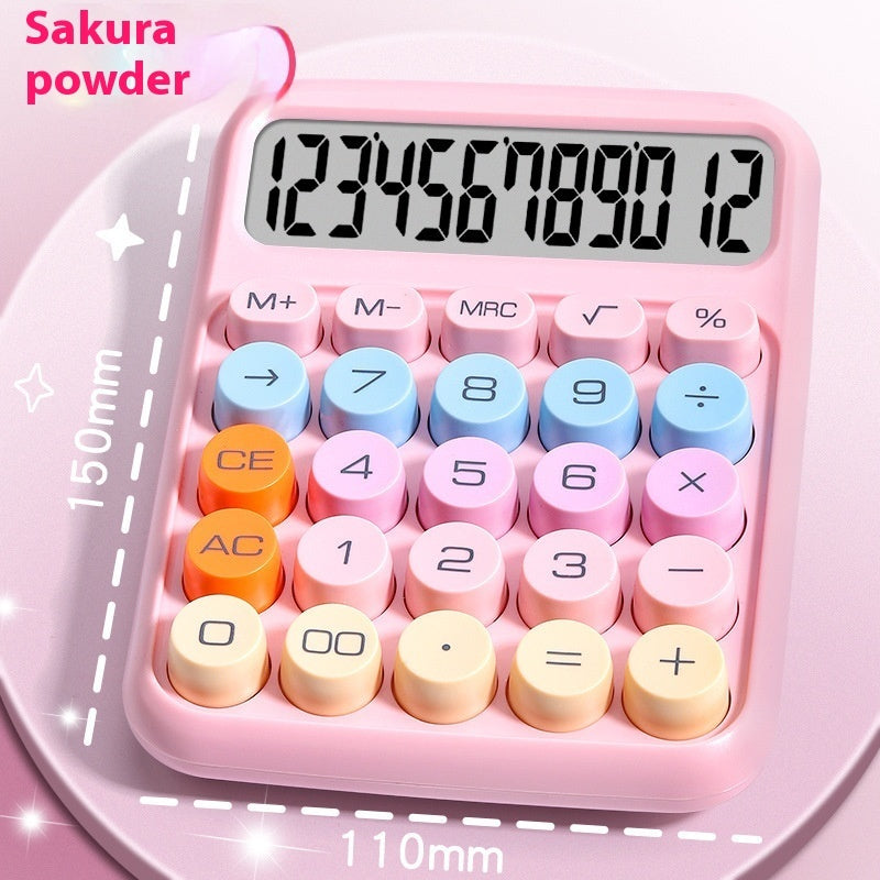 Multifunctional Calculator College Student Children Student Only Cherry Blossom Powder