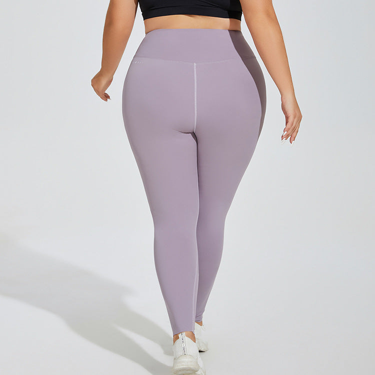 Plus Size Yoga Pants High Waist Hip Lift Seamless Cloud Sense Women's Fitness Exercise Monet Purple