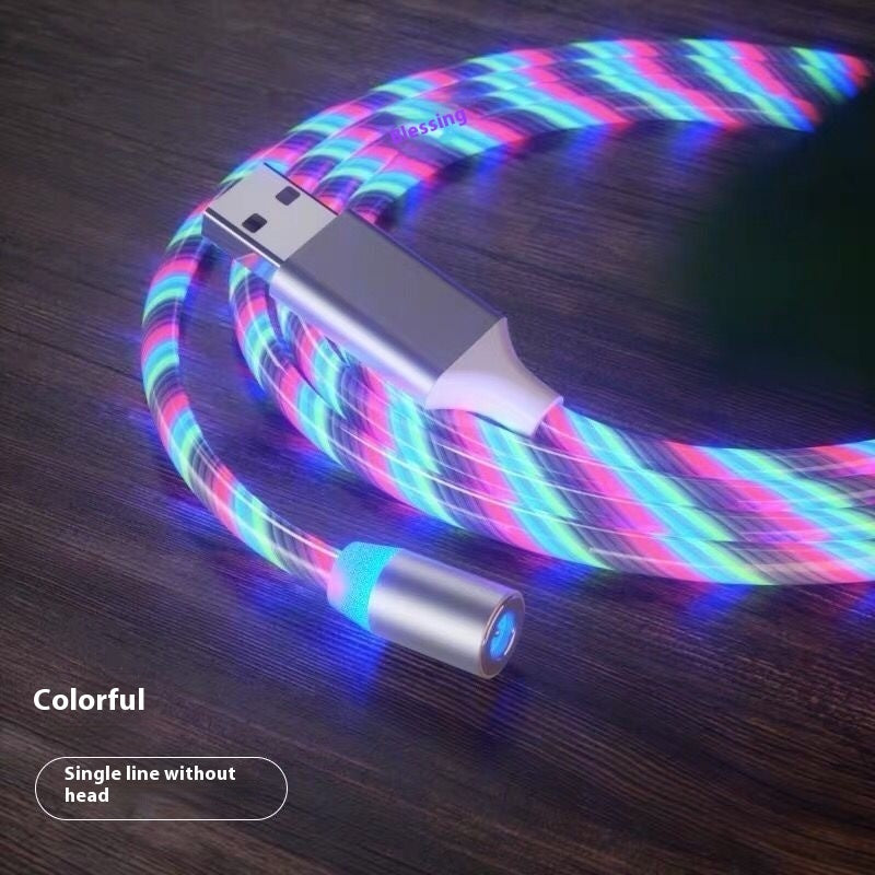 Magnetic Charging Cable Streamer Fast Charging Cable Lighting Micro USB Cable LED Magnet Charger Type-C Cable Colorful 2m IPhone