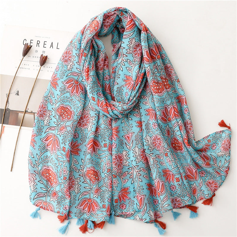 Creative Chinese Style Cotton And Linen Scarf SL2301007 180X88CM