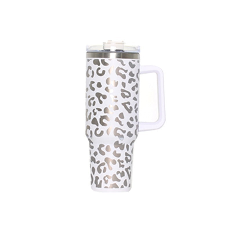 304 Stainless Steel Vacuum Cup Second Generation 40oz Cup Laser Leopard White 40oz