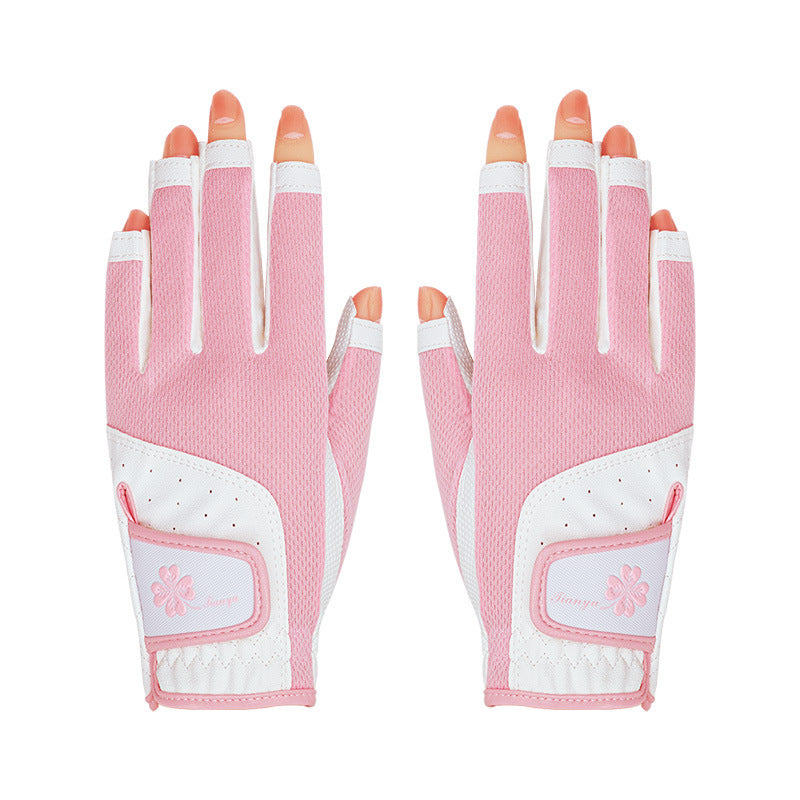 Breathable Non-slip Women's Golf Gloves Pink