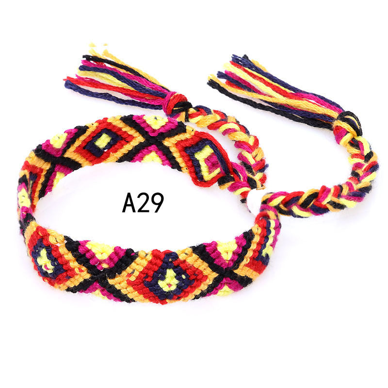 Nepal Ethnic Style Woven Rainbow Bracelet A29