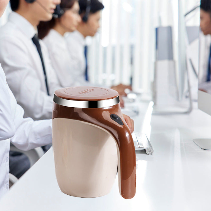 Lazy Man Magnetized Cup Coffee Cup Magnetic Fully Automatic Stirring Cup Brown 380ML