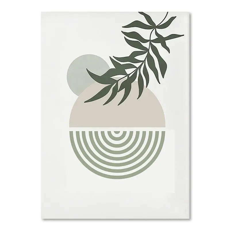 Green Plant Decorative Painting Q Style