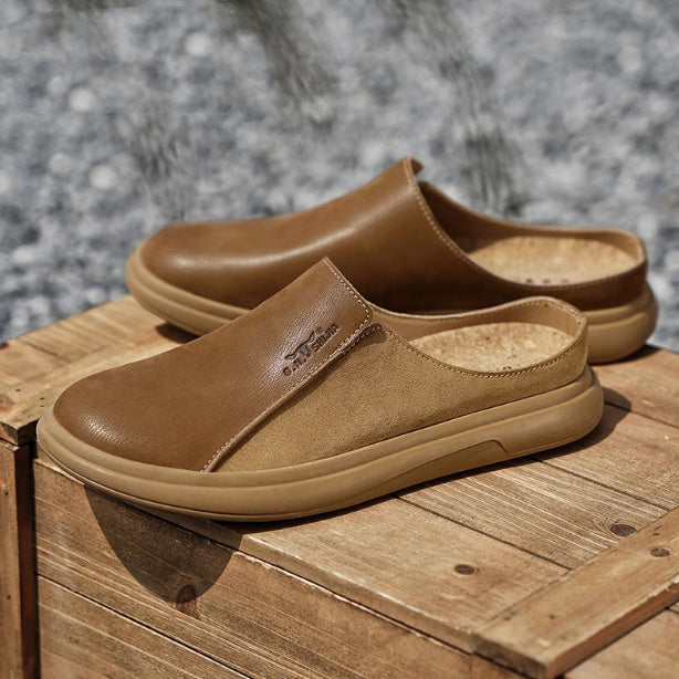 Outdoor Wear Summer Deodorant Leather Sandals Men Brown