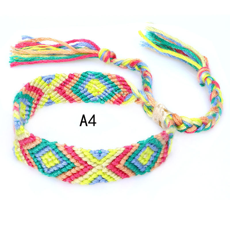 Nepal Ethnic Style Woven Rainbow Bracelet A4
