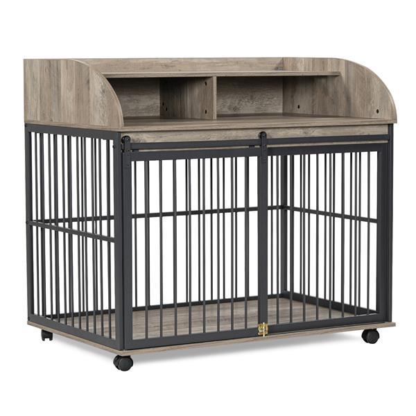 Heavy Duty Large Dog Cage Furniture Gray