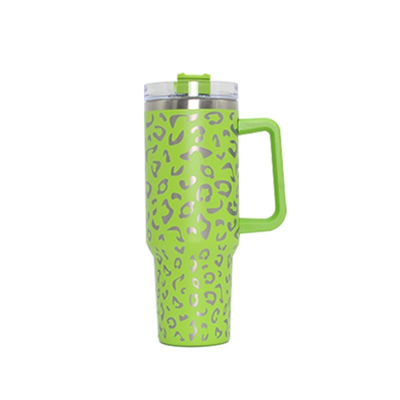 304 Stainless Steel Vacuum Cup Second Generation 40oz Cup Laser Leopard Green 40oz