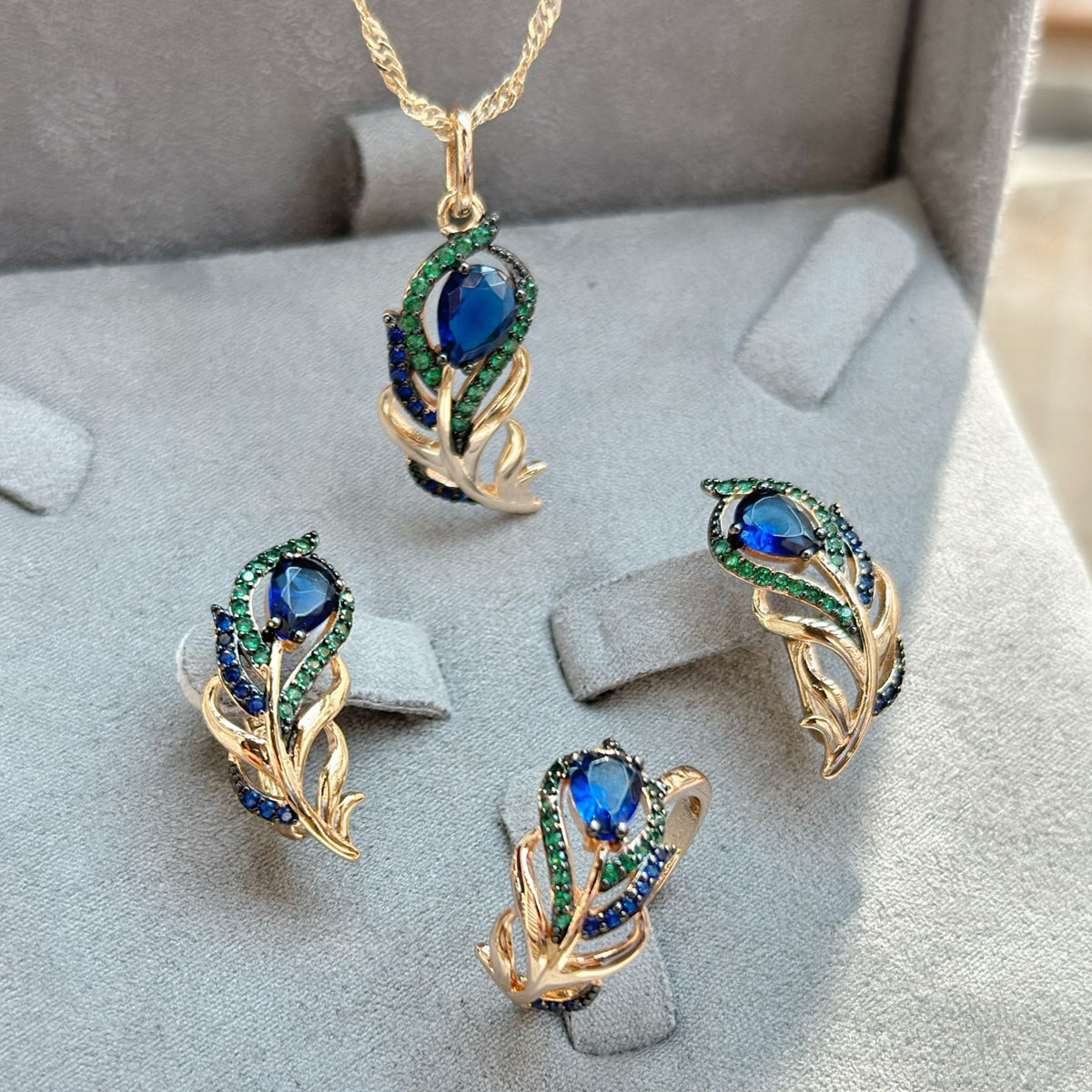 Ornaments Suit Rose Gold Micro Inlaid Zircon Jewelry Suit