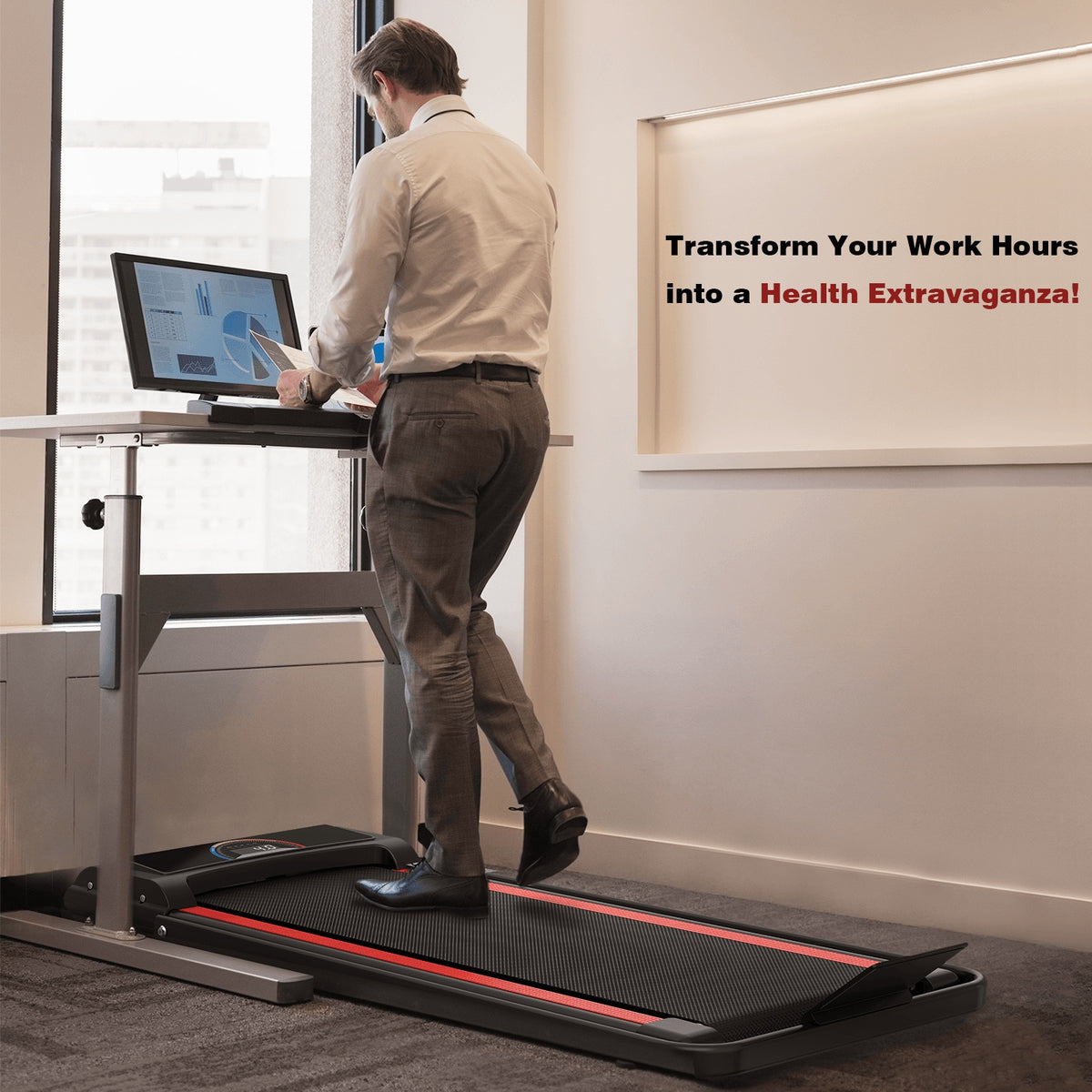 Q22-2A Treadmill walking & running pad with LED Display & Remote Control