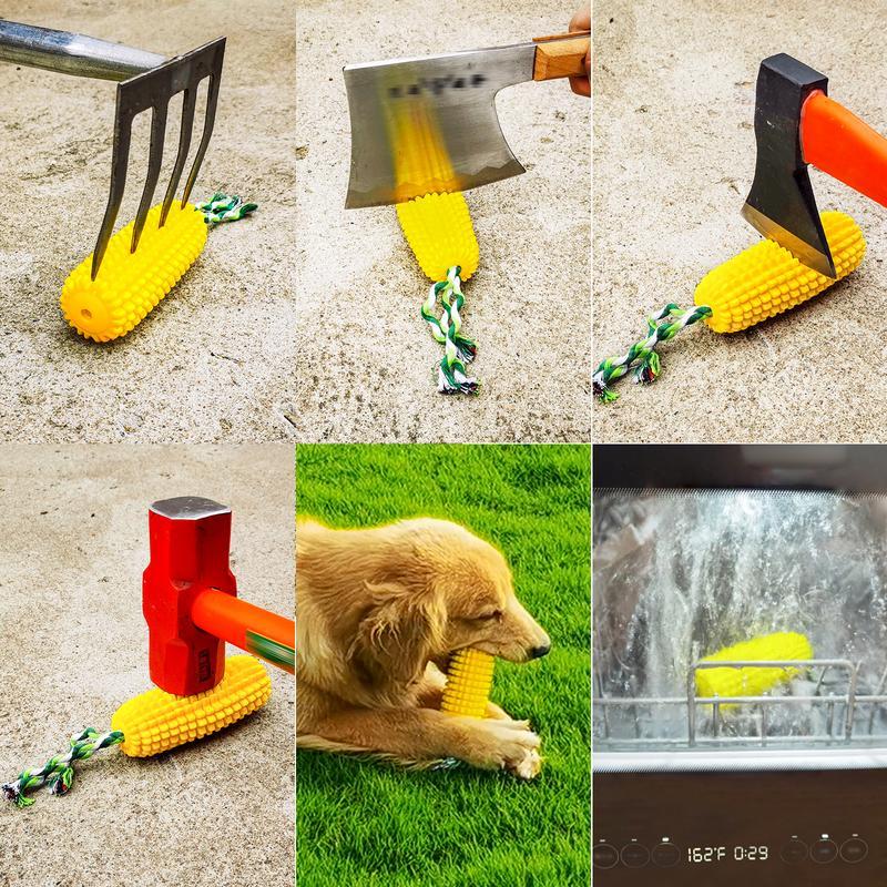 PROKEl Dog Chew Toys Corn Stick Toy For Smal MediumLarge Breed 5.8 Squeak Corn Stick Ropetoy