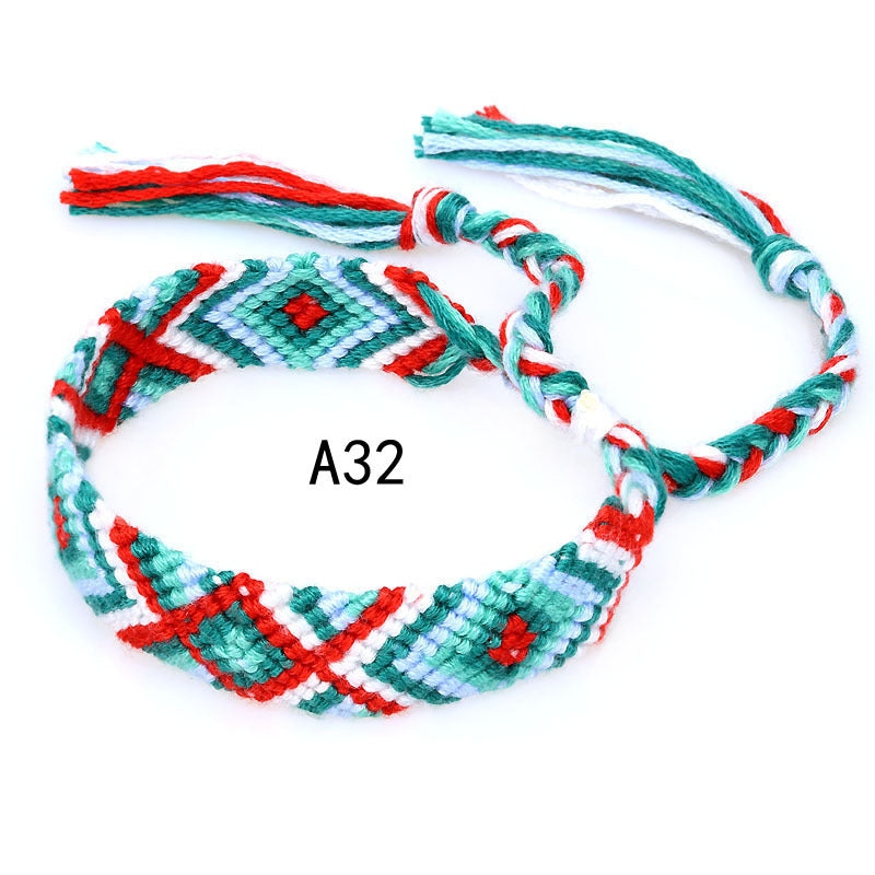 Nepal Ethnic Style Woven Rainbow Bracelet A32