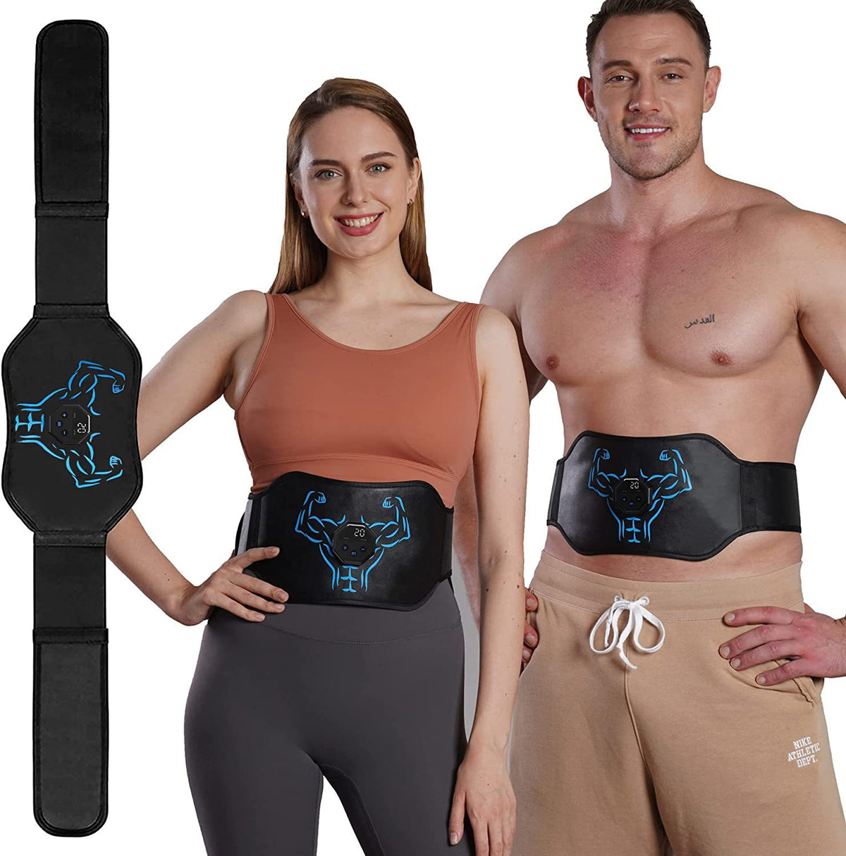 Lazy Man Abdominal Muscle Pad - Abdominal Strengthening and Toning Machine Abs Belt-Conductive Silicone Blue