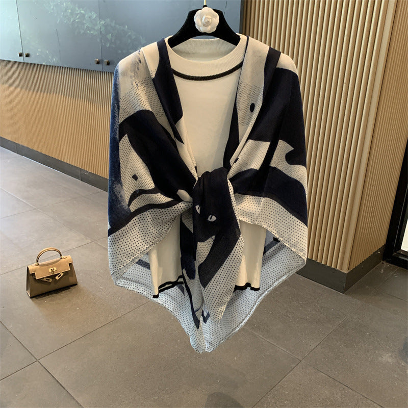 Sunscreen Large Kerchief Thin Silk Scarf Air-conditioned Room Outer Shawl MZF062 130X130cm