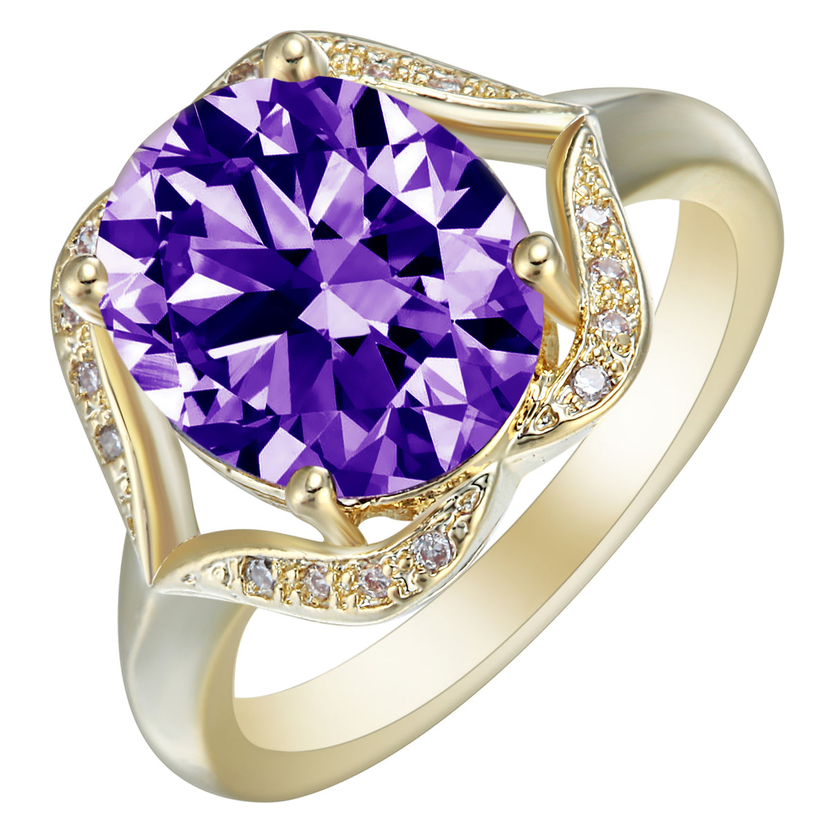 Copper Inlaid Zircon Ring