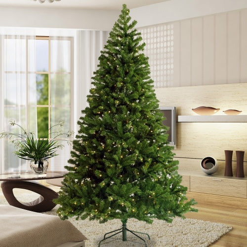 Pre-Installed Illuminated Christmas Tree 6 Foot Faux Hinged Christmas Tree With Foldable Stand