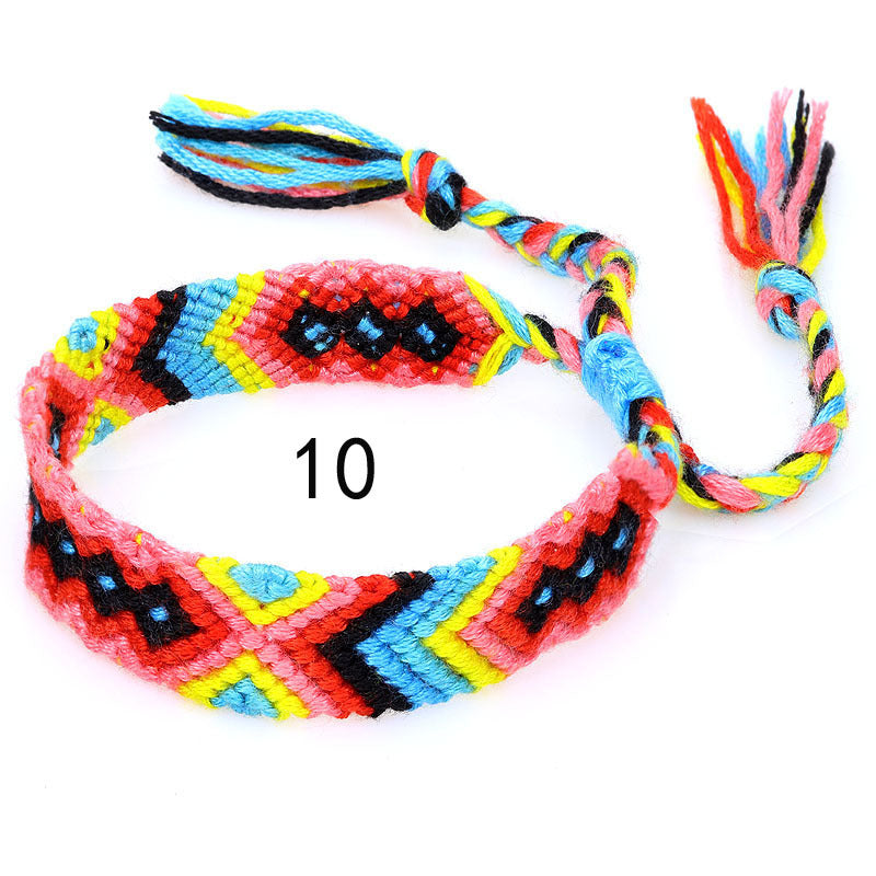 Nepal Ethnic Style Woven Rainbow Bracelet Style 10