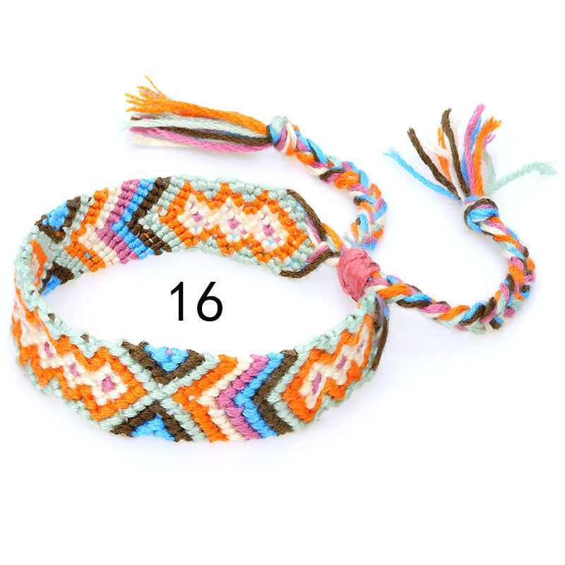 Nepal Ethnic Style Woven Rainbow Bracelet Style 16