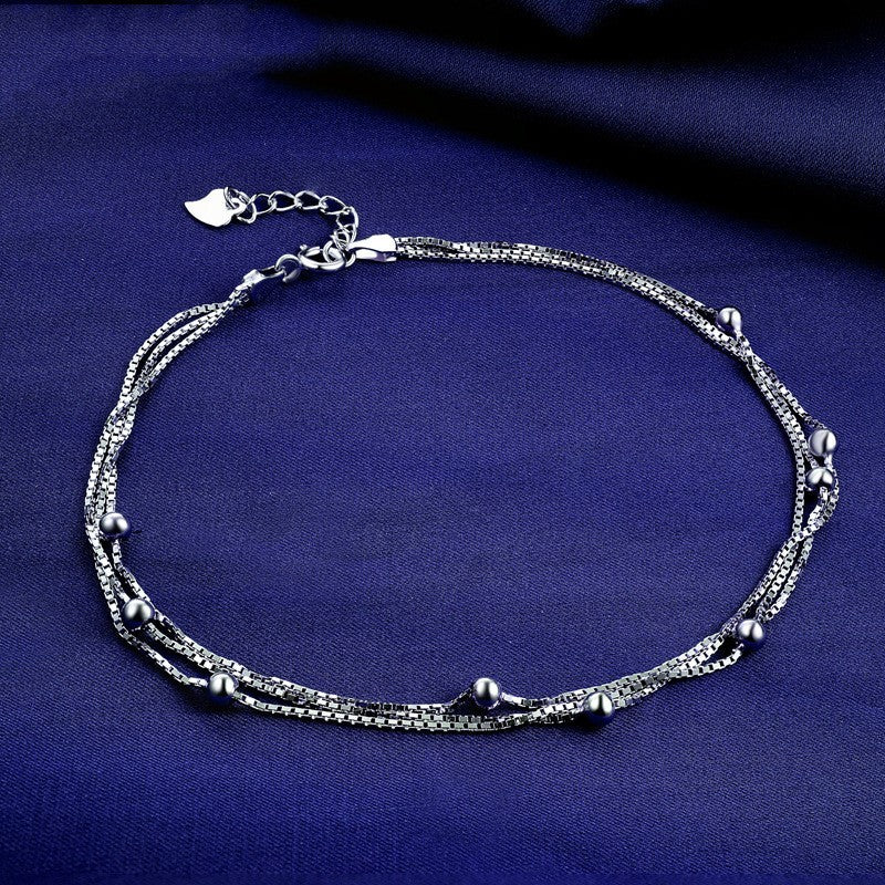 Korean Style Minimalist Creative Hipster S925 Silver Anklet 0048 Anklet S925 Silver
