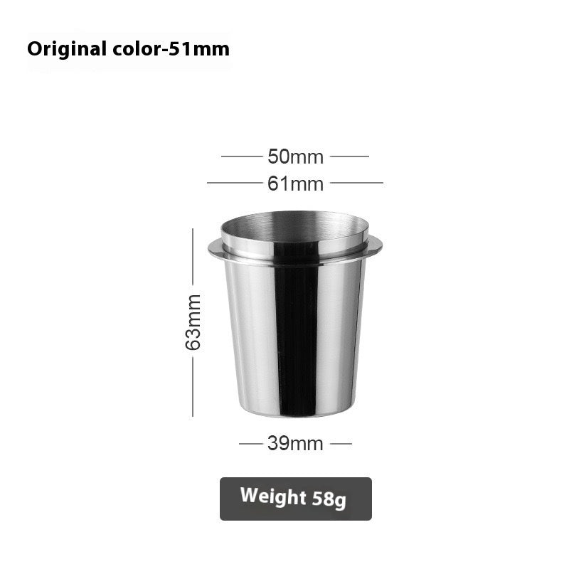 304 Stainless Steel Coffee Connection Powder Cup 51mm Natural Color