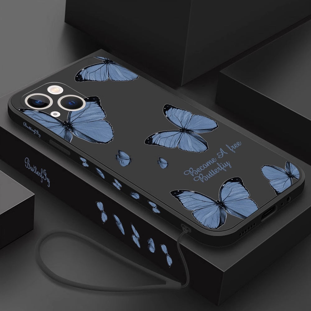 Butterfly Phone Case For IPhone 14 Pro Max 11 12 13 Pro Max Black B