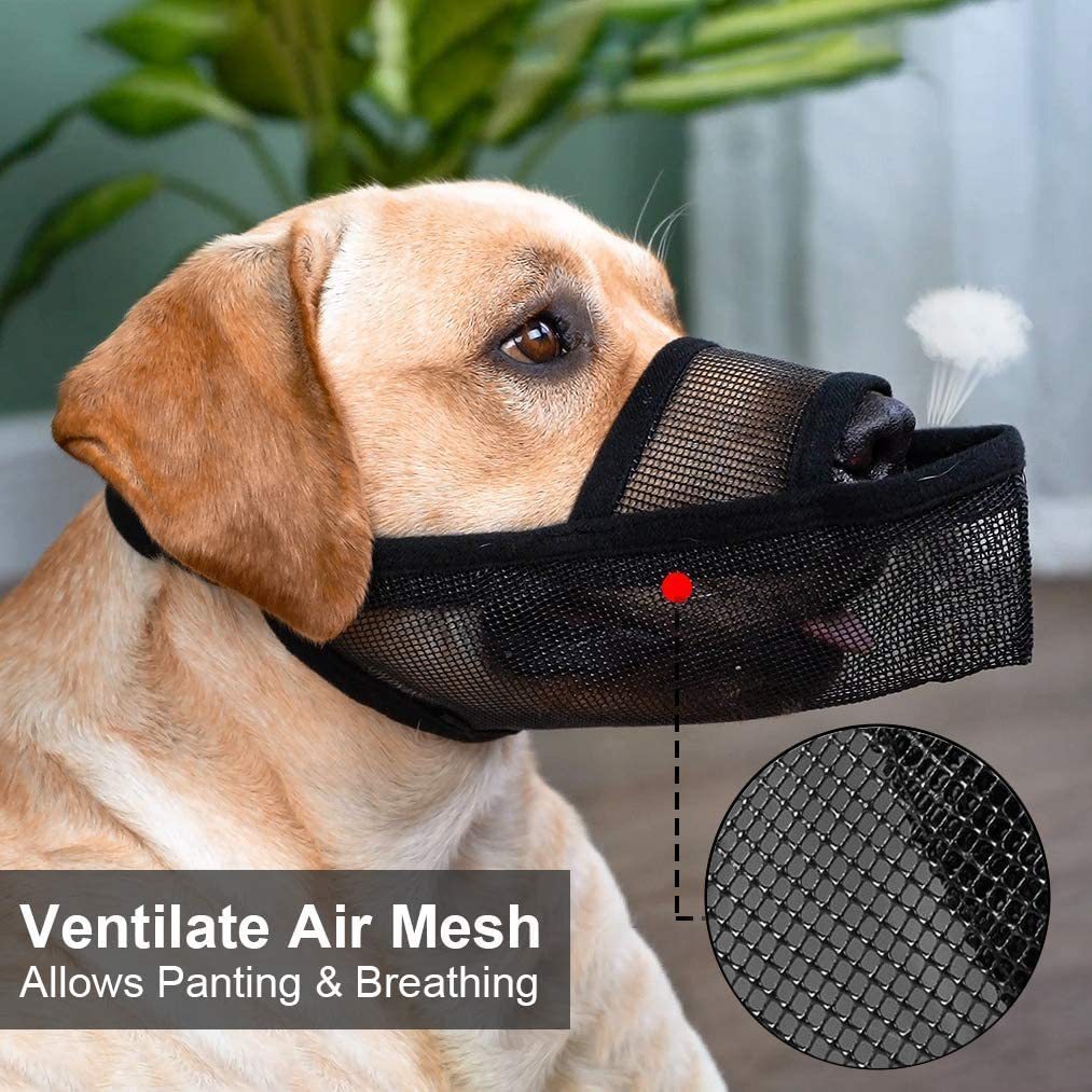 Breathable Mesh Muzzle For Dogs Anti-bite Anti-barking Anti-eating Anti-barking For Large Medium And Small Dogs Black