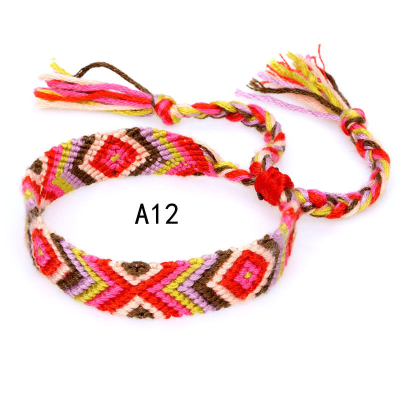 Nepal Ethnic Style Woven Rainbow Bracelet A12