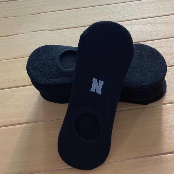 Socks Men And Women Solid Color Boat Socks Spring Invisible Socks Socks Socks Net Red Men'S Socks Black A 1PCS