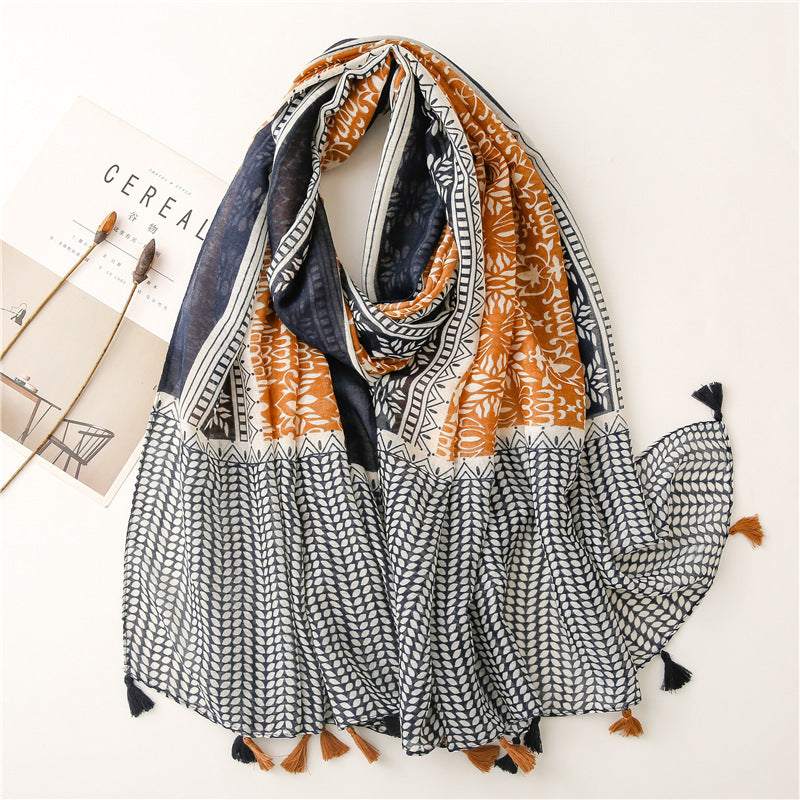 Creative Chinese Style Cotton And Linen Scarf SL2111014 180X88CM