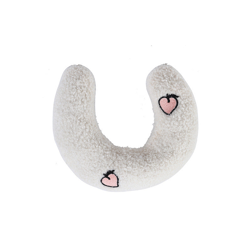 Dog Cat Sleeping Moon Pillow Small Dog Plush Pillow White peaches 1pcs