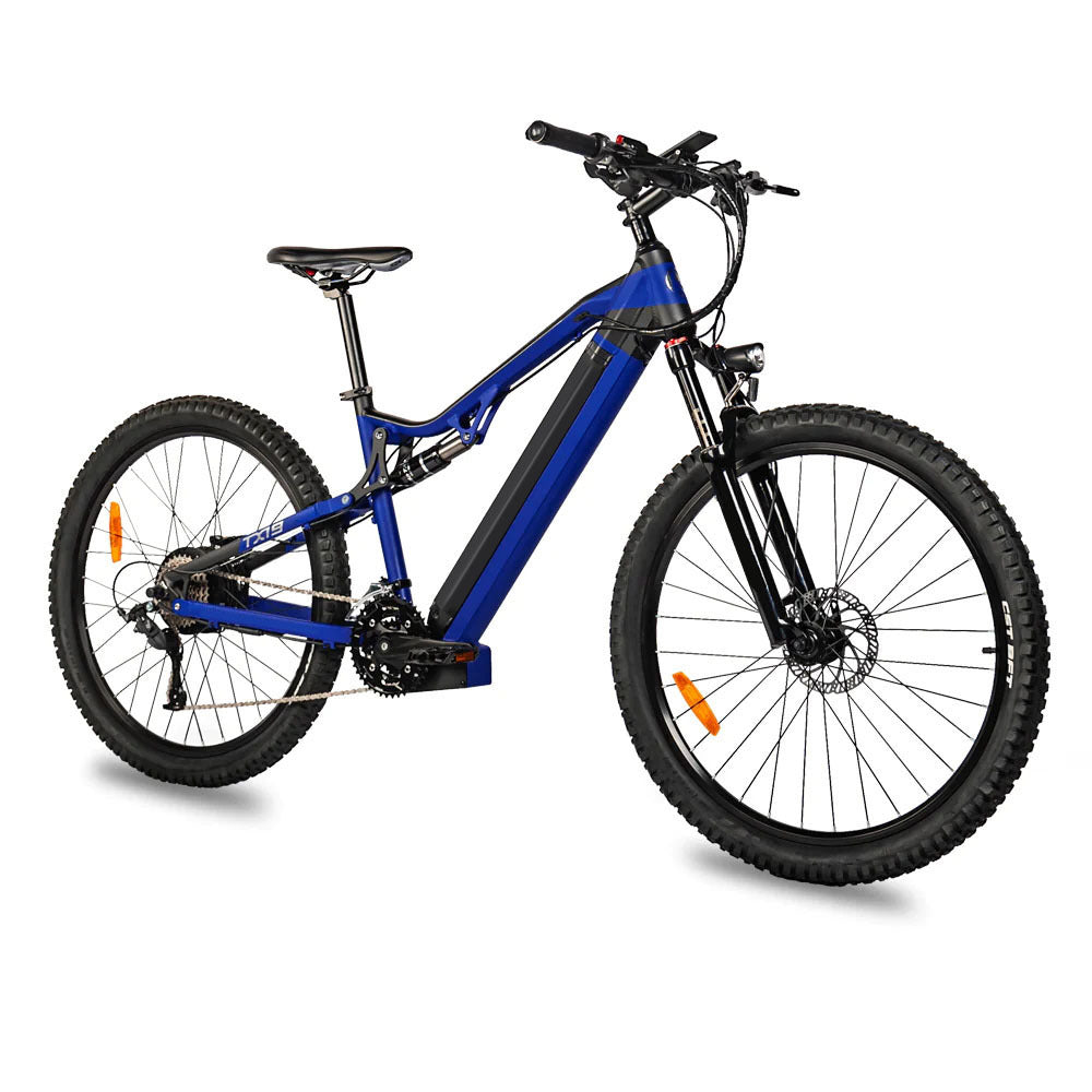 Red 500W Electric Ebike - 27.5 Inch Electric Mountain Bicycle 48V 27 Speed - Bafang Motor Blue