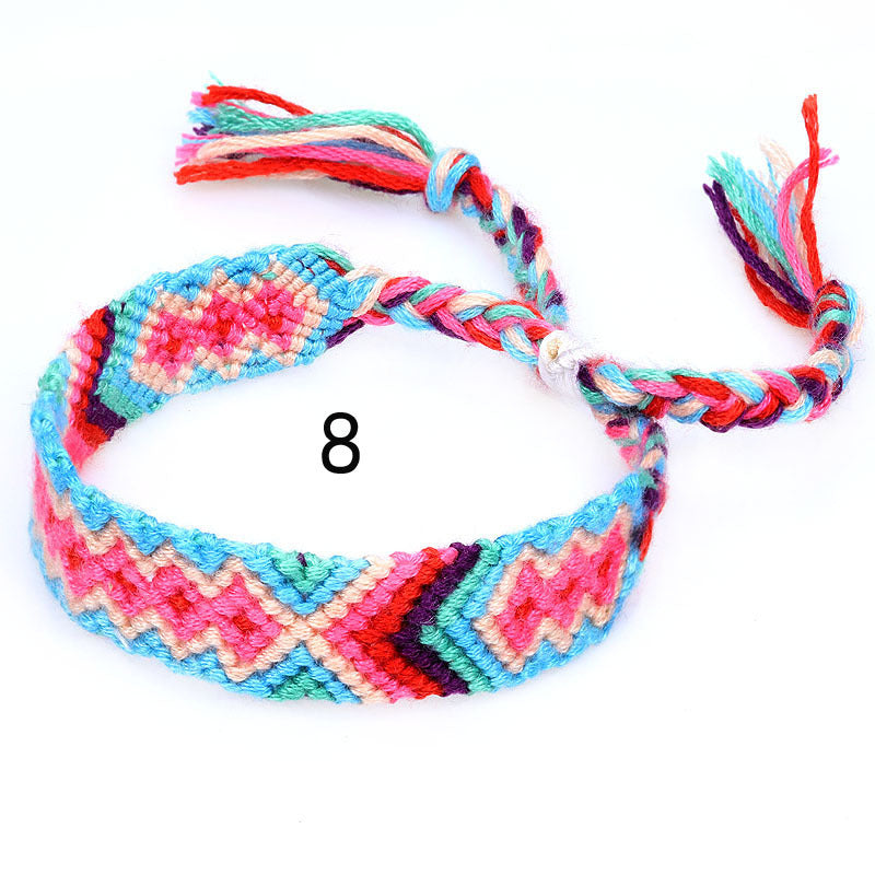 Nepal Ethnic Style Woven Rainbow Bracelet Model 8
