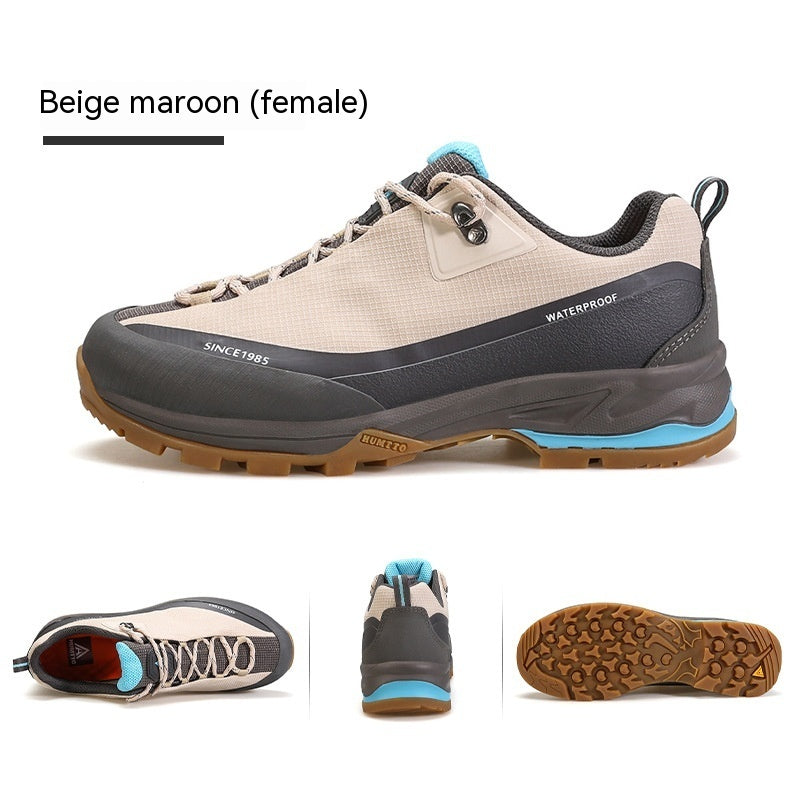 Low-top Mountain Climbing Shoes Hiking Boots Men Beige Maroon Women